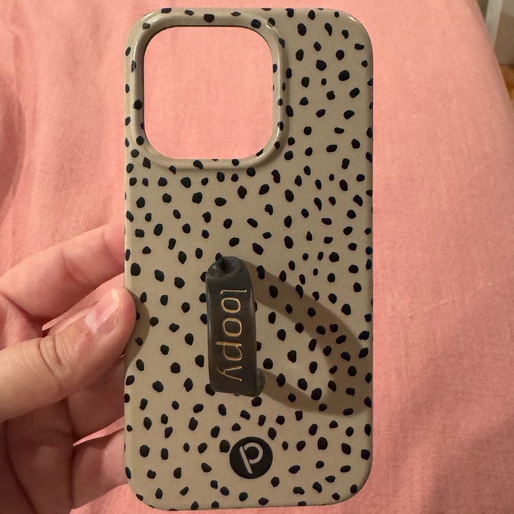 Loopy Phone Case Mocha Dots- iPhone 15 pro